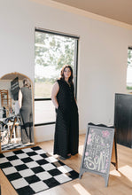Load image into Gallery viewer, Checker Textured Wide Leg Jumpsuit Black