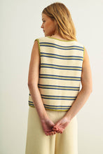 Load image into Gallery viewer, STRIPED KNIT VEST WITH TIE FRONT
