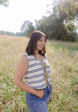 Load image into Gallery viewer, STRIPED KNIT VEST WITH TIE FRONT
