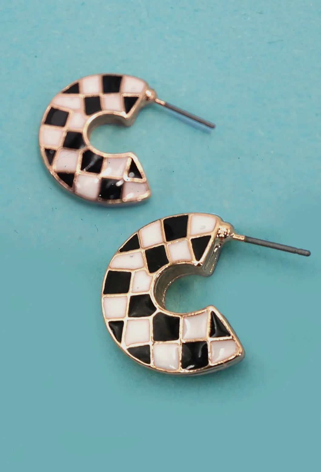 Black & White Check Hoops