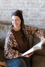 Load image into Gallery viewer, Plaid Sleeve Top
