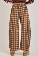 Load image into Gallery viewer, GINGHAM CHECKERED WIDE LEG FLEECE SWEATPANTS_JLB80126-03
