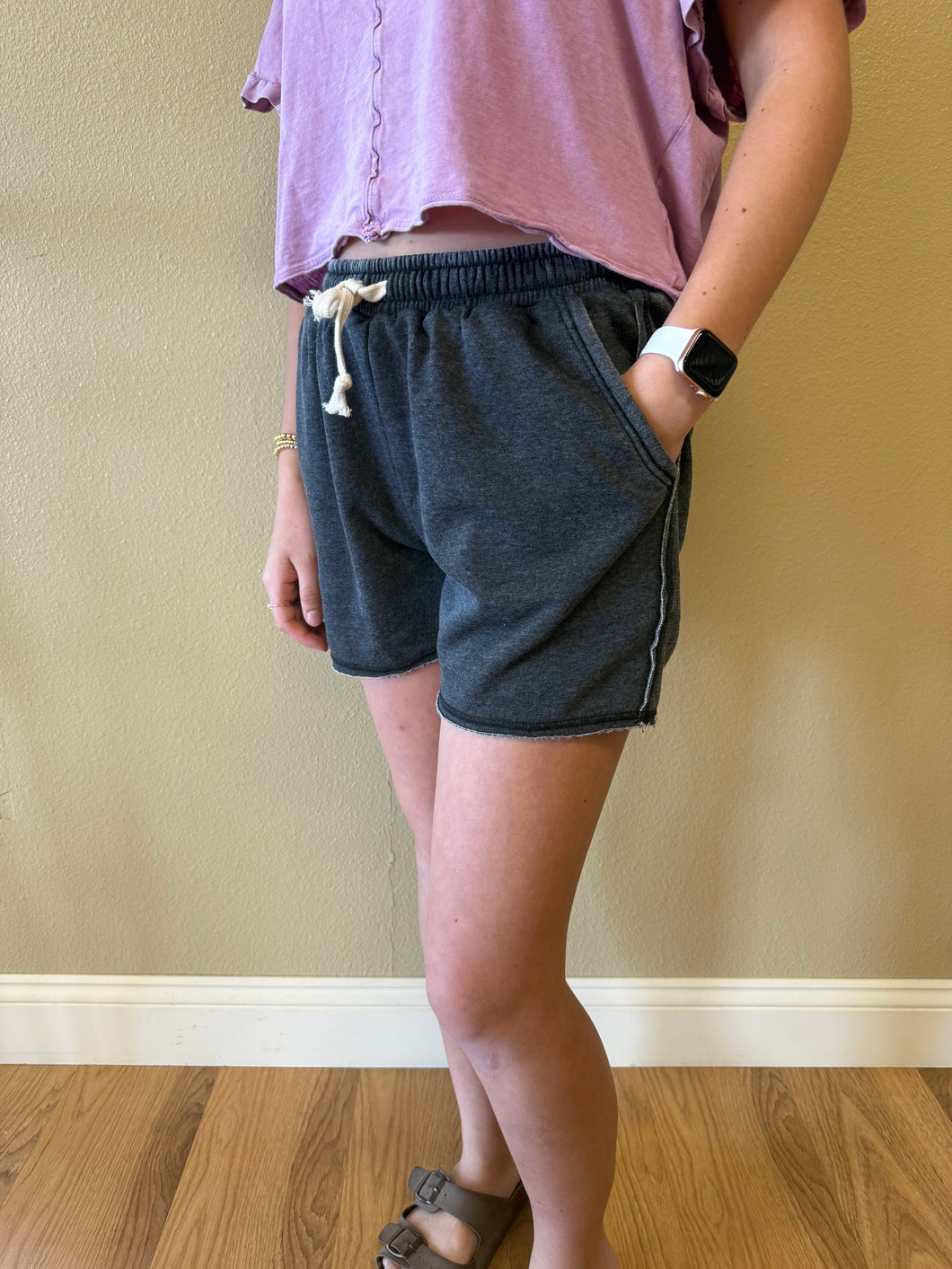 Black Cotton Shorts
