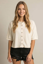 Load image into Gallery viewer, Button Down Cream Top
