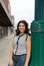 Load image into Gallery viewer, Black &amp; White Striped Top
