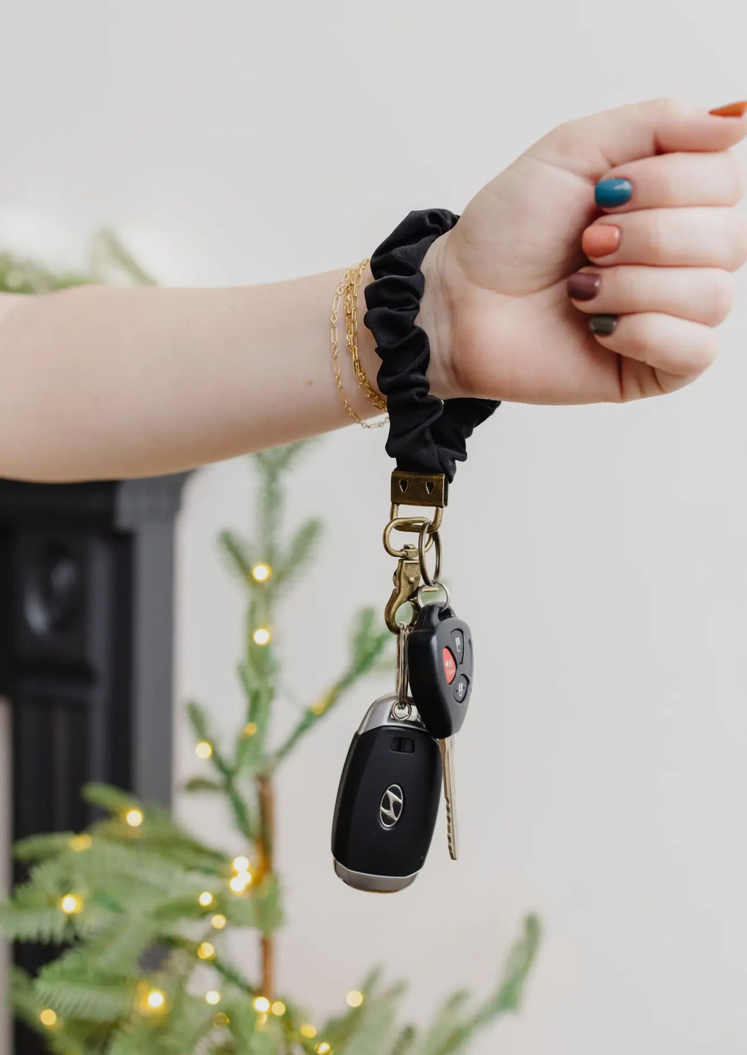 Black Scrunchie Keychain