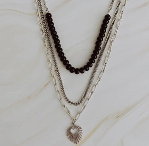 Layered Silver Hearts