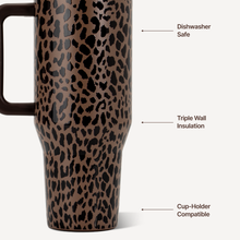 Load image into Gallery viewer, Brown Leopard HydroJug 32 oz Traveler Tumbler
