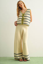 Load image into Gallery viewer, STRIPED KNIT VEST WITH TIE FRONT
