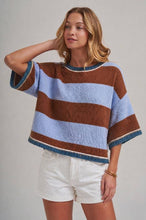 Load image into Gallery viewer, WIDE STRIPE LOOSE FIT DROP SHOULDER SWEATER TOP
